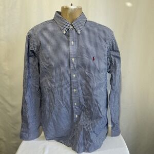 Polo Ralph Lauren Shirt  Blue White Plaid Gingham Mens Sz XL